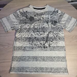 Boy's Helix Gray Pullover Crew Neck Graphic T-shirt, Sz MED 10/12